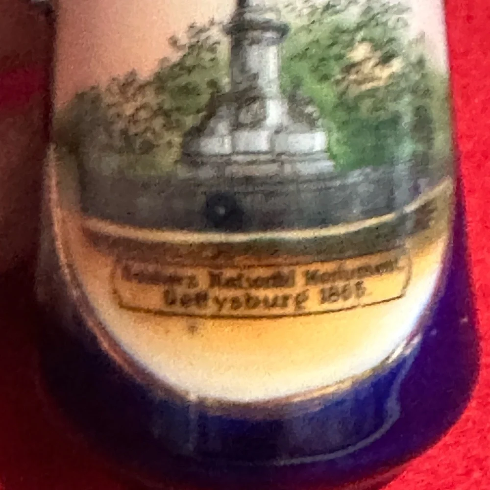 Wheelock German Gettysburg PA Blue and Gold Vintage Decorative Miniature Vases